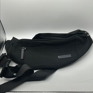 Black Men's Waist Bag - Sleek Crossbody Sling